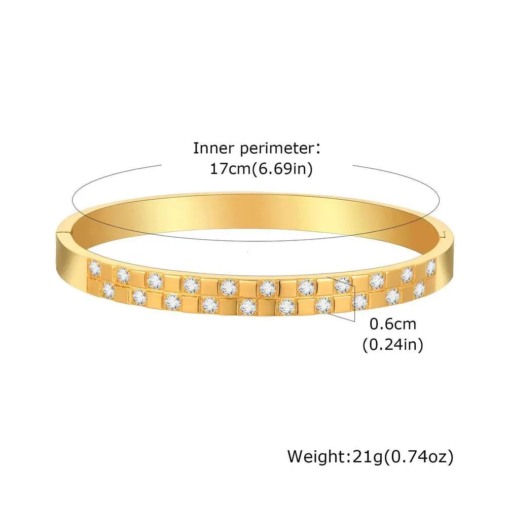 Zircon Square Open Bracelets CZ Stainless Steel Hinged Cuff Bangle Bracelet For Women Luxury Fashion Jewelry XJ260302_voghion.com