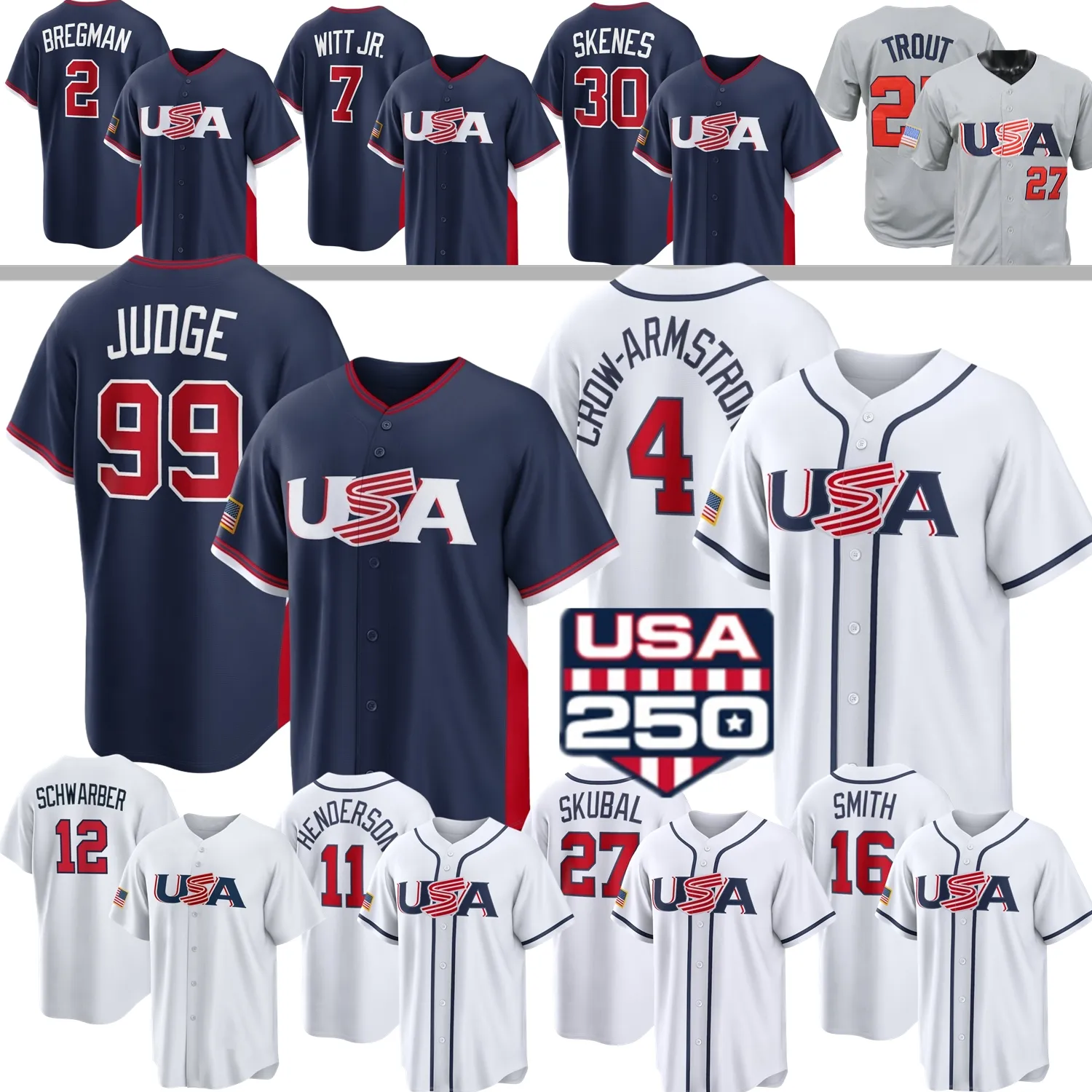 WBC USA Team Baseball Jersey 2026 Aaron Judge, From