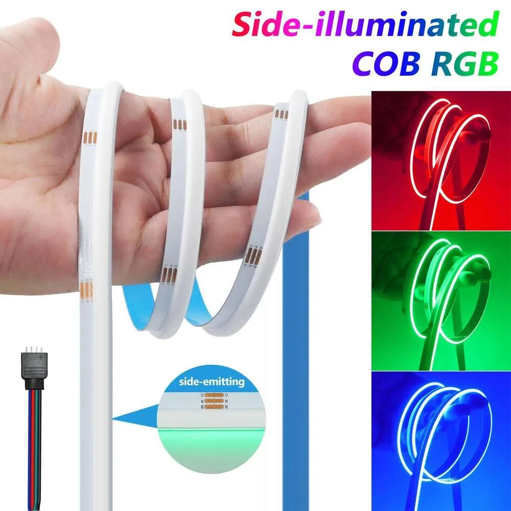 Side-illuminated RGB COB Strip DC 24V 840 LEDs/M High Bright IP20 Dotless Flexible Ribbon Diode Led Light For Home Decor W260302