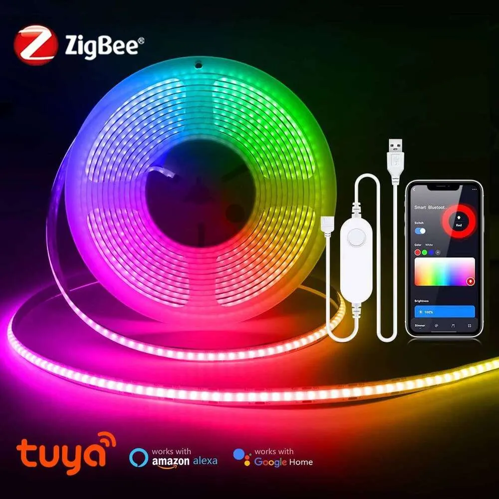 Zigbee LED Light Strips RGB Smart USB COB LED Strip Works With Tuya ...
