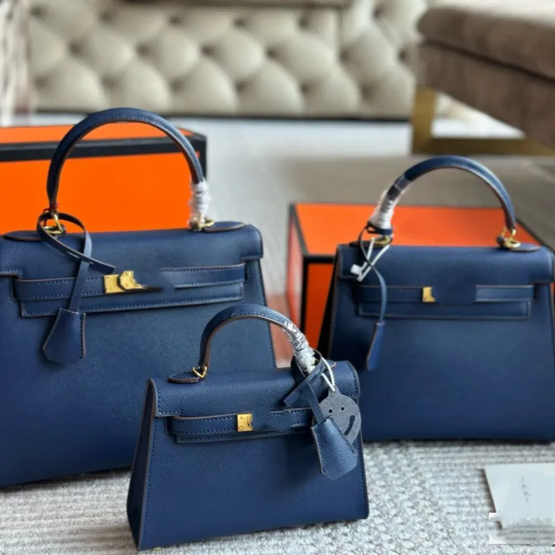 Navy Hermes Inspired Bag Size 28