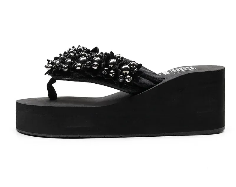 Damen Keilabsatz Flip Flops Für Den Sommer Strand Pantoletten_voghion.com