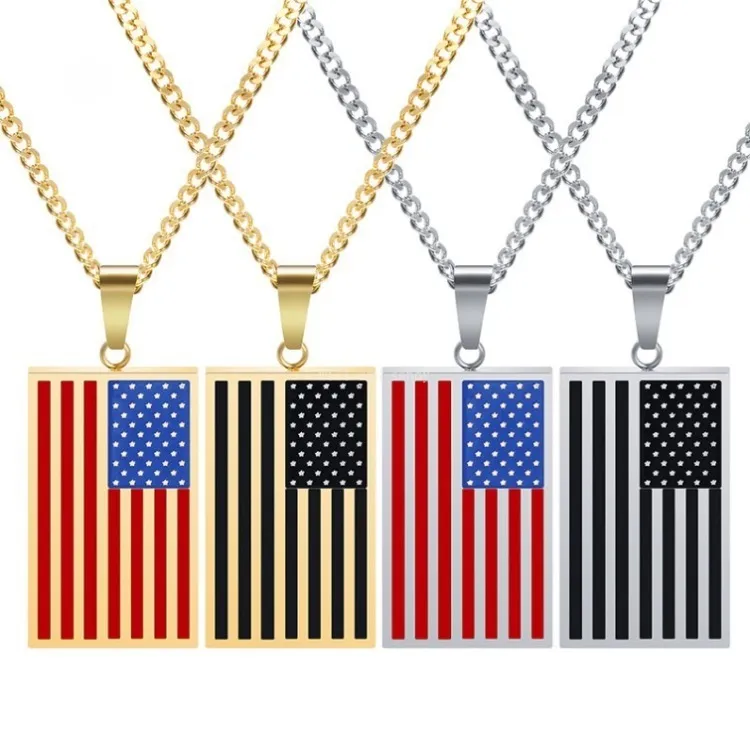 American Flag Rapper Chain Designer Gold Chains American Flag Pendant Necklace ... From Cndream ...
