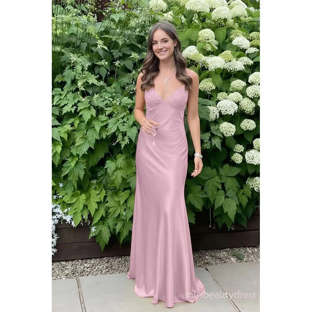 elegant blush pink bridesmaid dresses EVERPRETTY Solid Color V-Neck Ruched Dress, Suitable For Weddings, Birthdays, Formal Occasions, Parties Spring Blush pink is a versatile bridal color that pairs beautifully with garden weddings Blush Pink Mermaid Pink Maxi