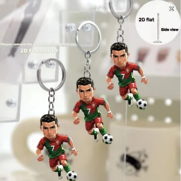 C Ronaldo Soccer Player Pendant Keychain 2D Flat From