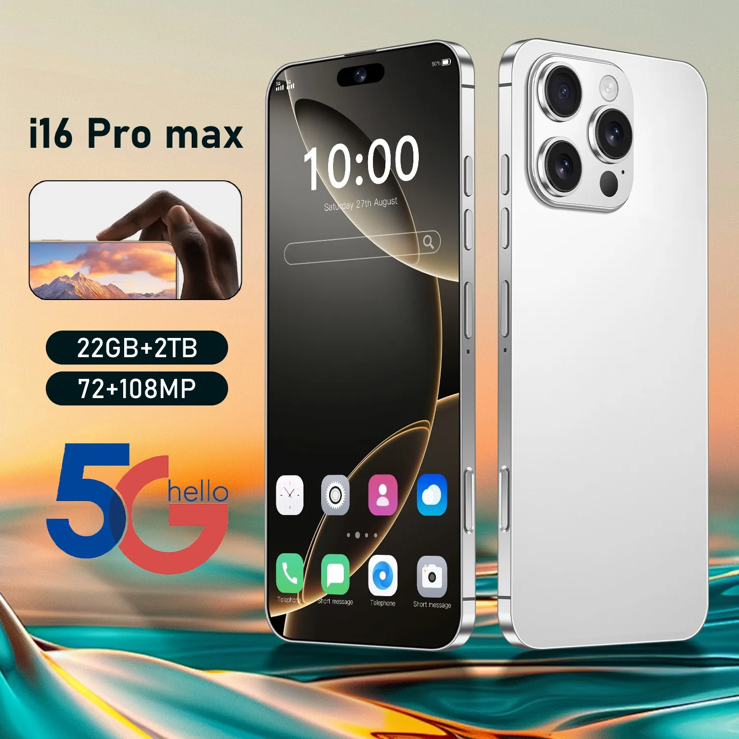 I17 Pro Max Smartphone, 7.3 In Full Screen 4G/5G... 