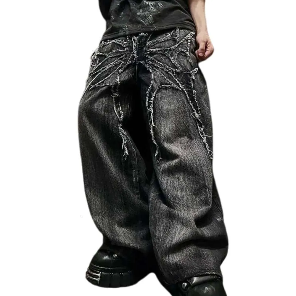Men's Baggy Jeans Wide Leg Denim Twill Zipper Fly Loose Fit