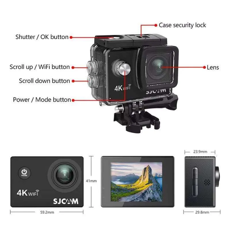 SJCAM SJ4000 空気 4 K ビデオ 30 メートル防水 2.4 グラム WiFi...を 