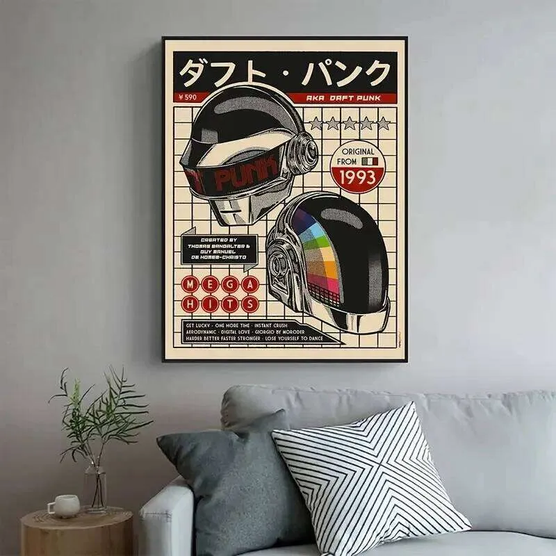 Retro Daft Punk Helmet Canvas Wall Art Prints,... From Viverra, $11.61 ...