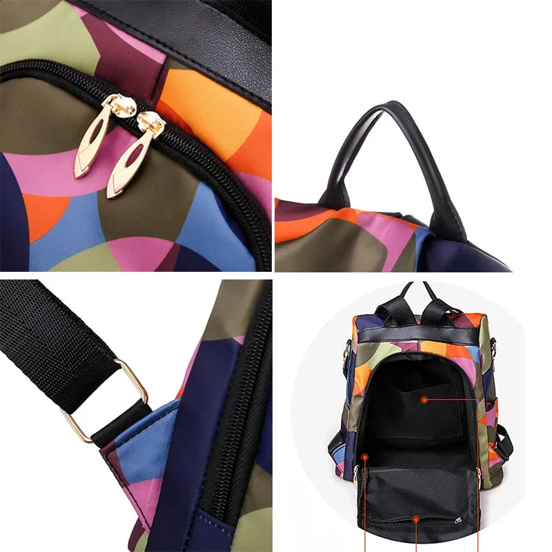 Zaino da donna Vintage per borsa da scuola da donna zaino Casual da donna antifu