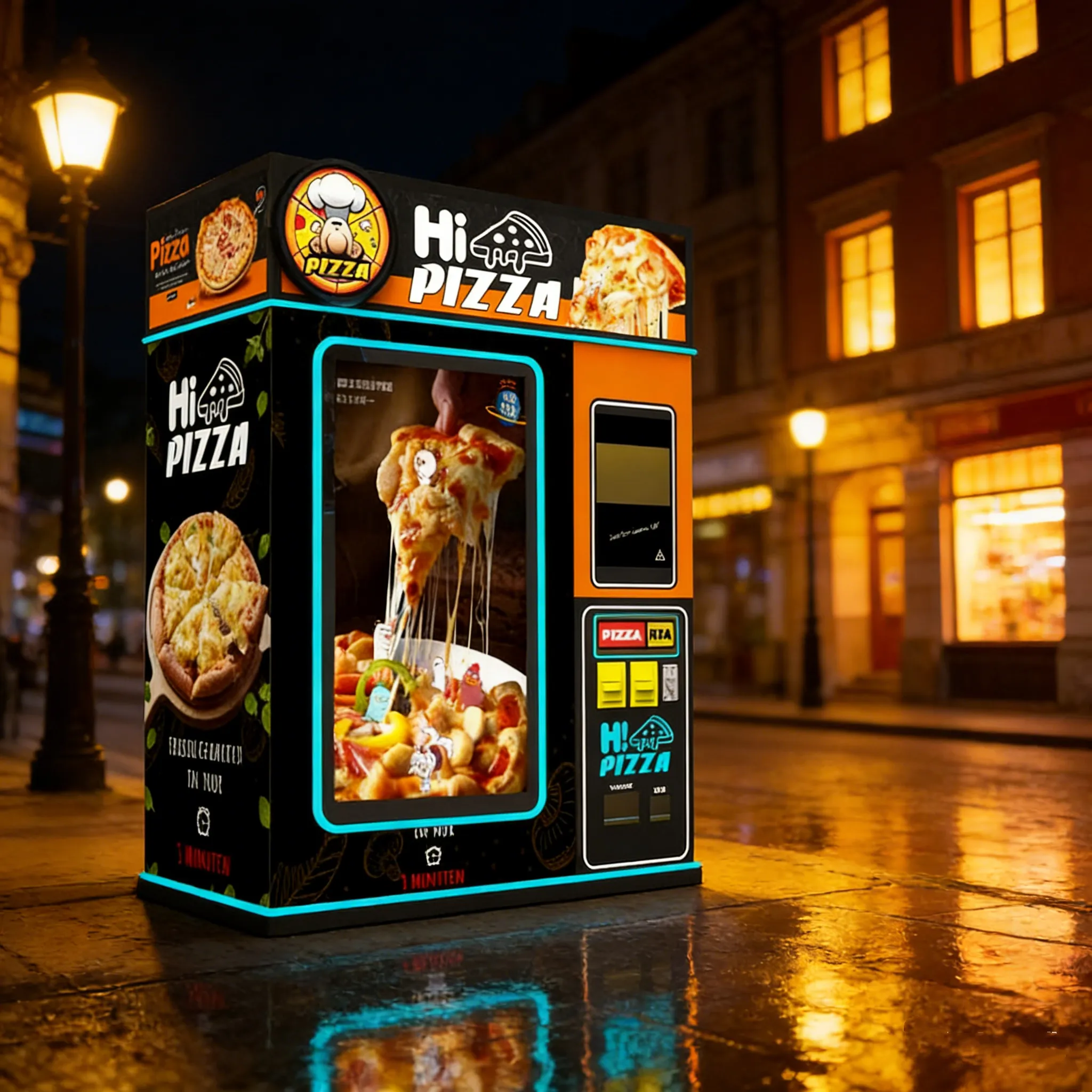 Automatic Smart Pizza Vending Machine with Built-in Dough Sheeter for ...
