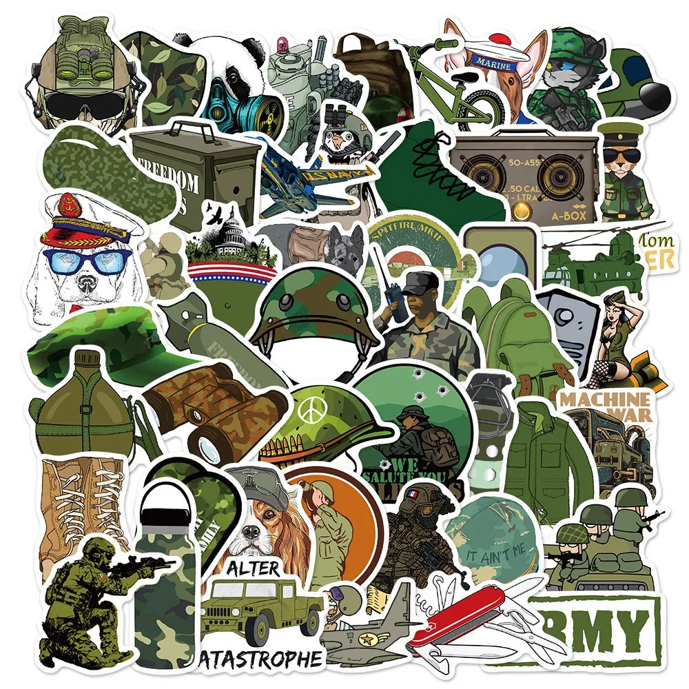 50 Military Camouflage Waterproof Vinyl Stickers for Luggage Laptop ...