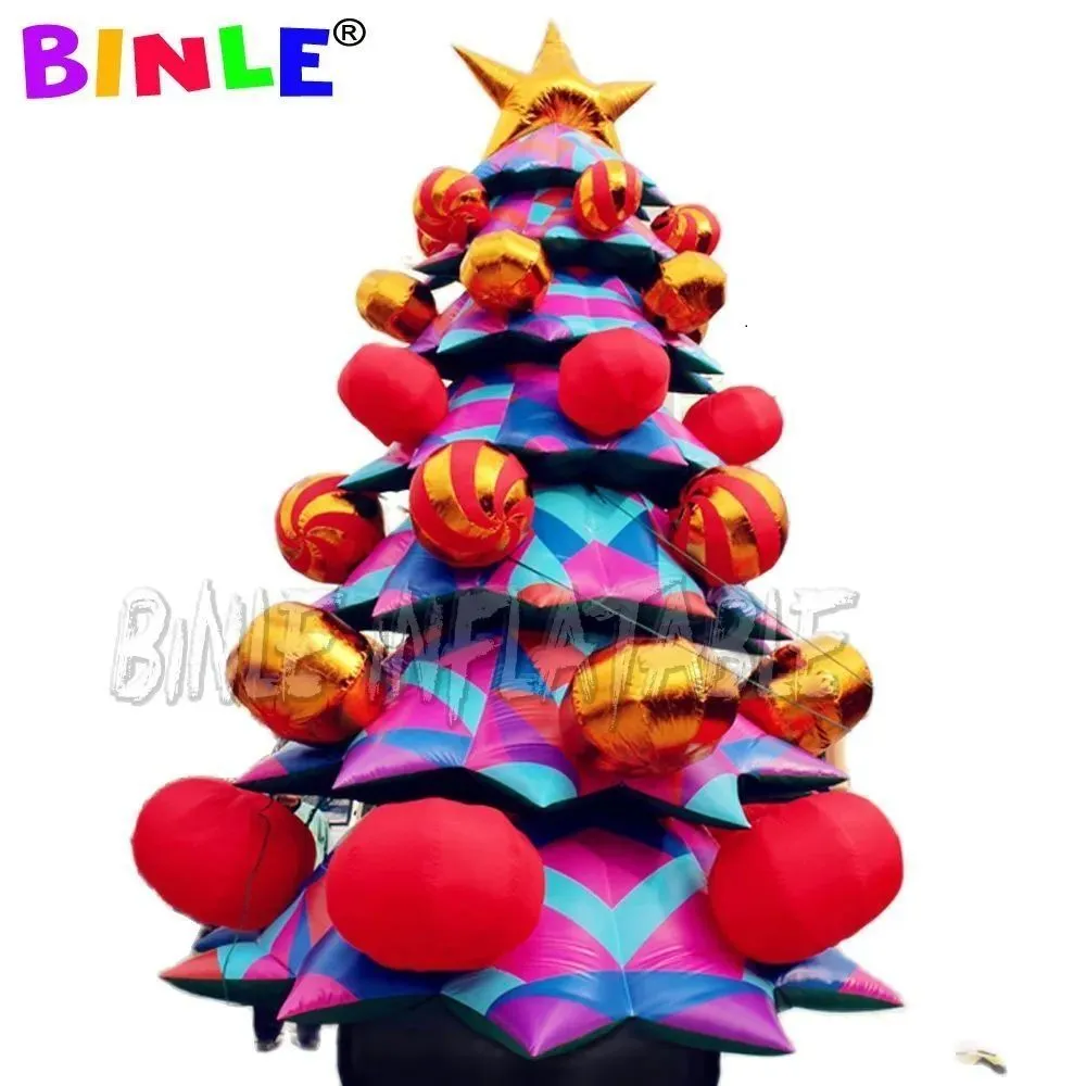 Giant Purple Inflatable Blow Up Christmas Tree With Ornament Balls And ...