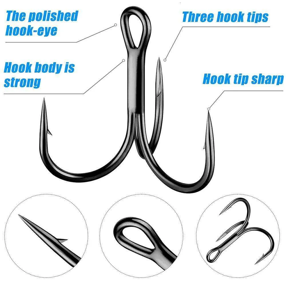Huge Treble Hooks 4X Strong 1# 10/0# Fishhook Super... From 5,08  | DHgate