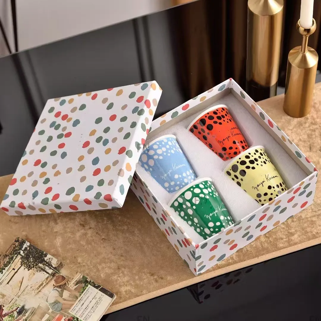 Bone China Polka Dot Coffee Mugs Gift Set 4 Pack... From Gg556600,  Rs.4,794.76 | DHgate.Com