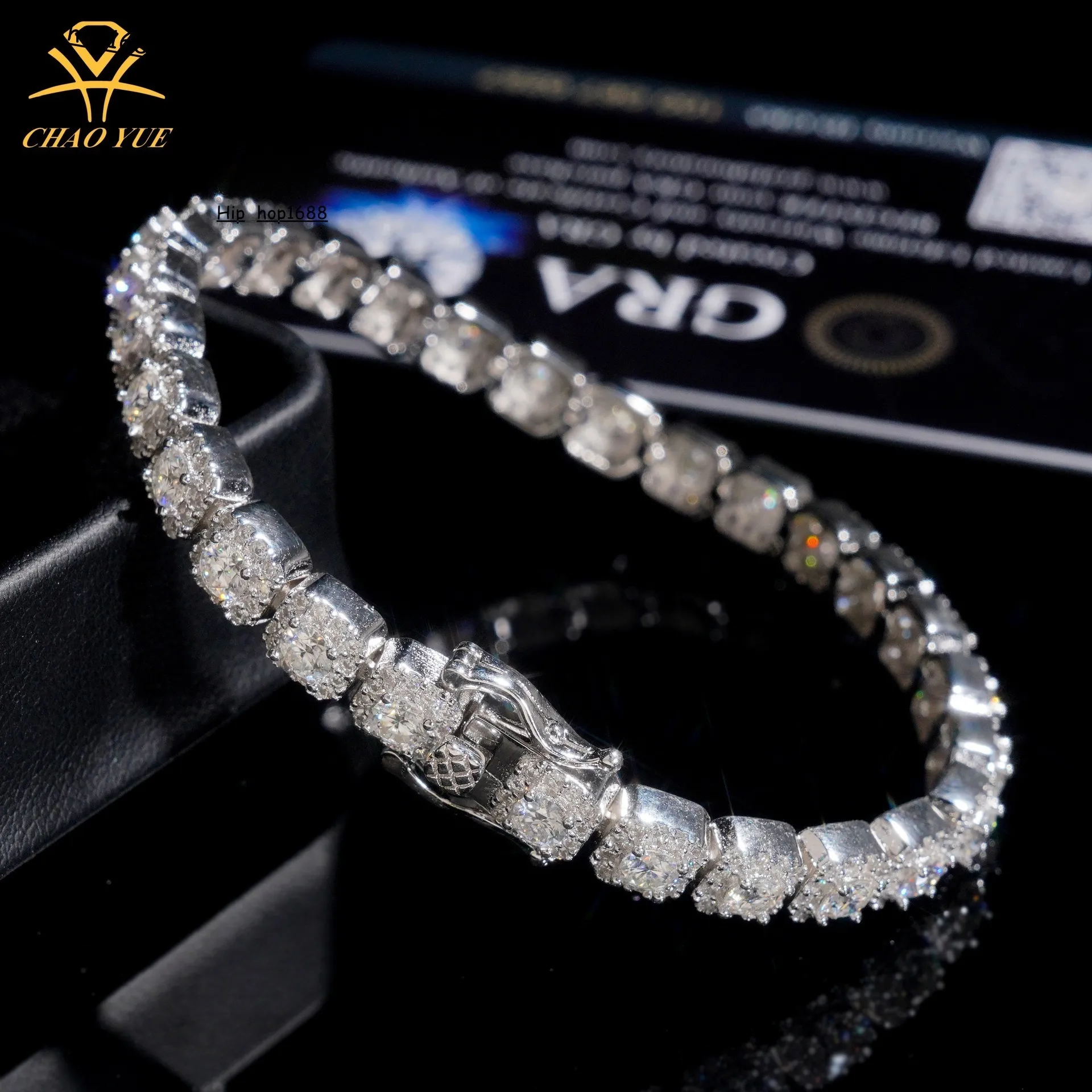 Best Selling 6mm High End Luxury Tennis Bracelet 925 Silver Inlaid With VVS Moissanite Unisex Jewelry_voghion.com