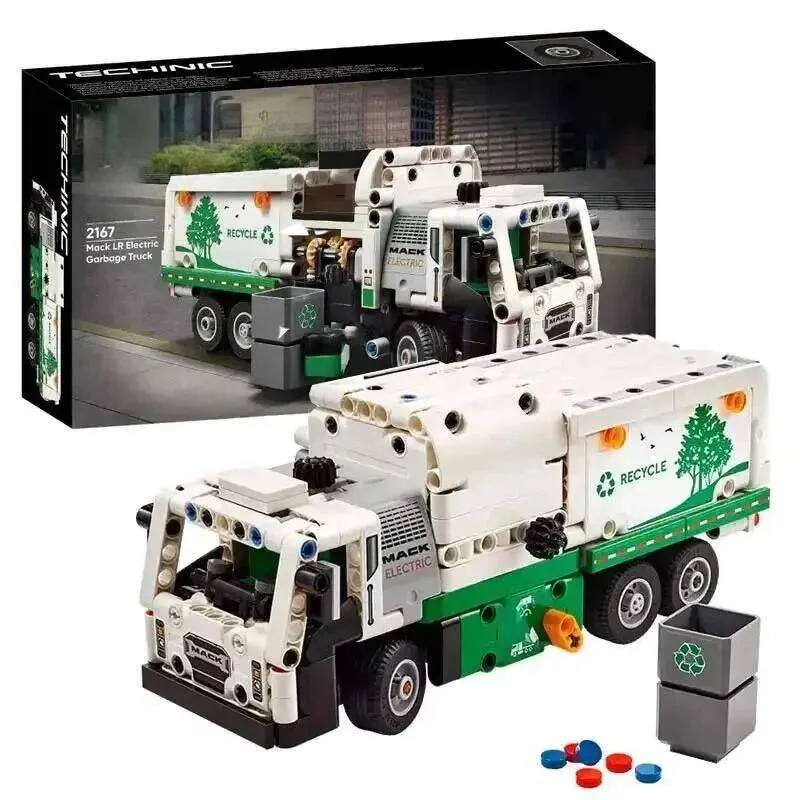 Technical Mack LR Electric Garbage Truck Building Blocks Toy Made of ...
