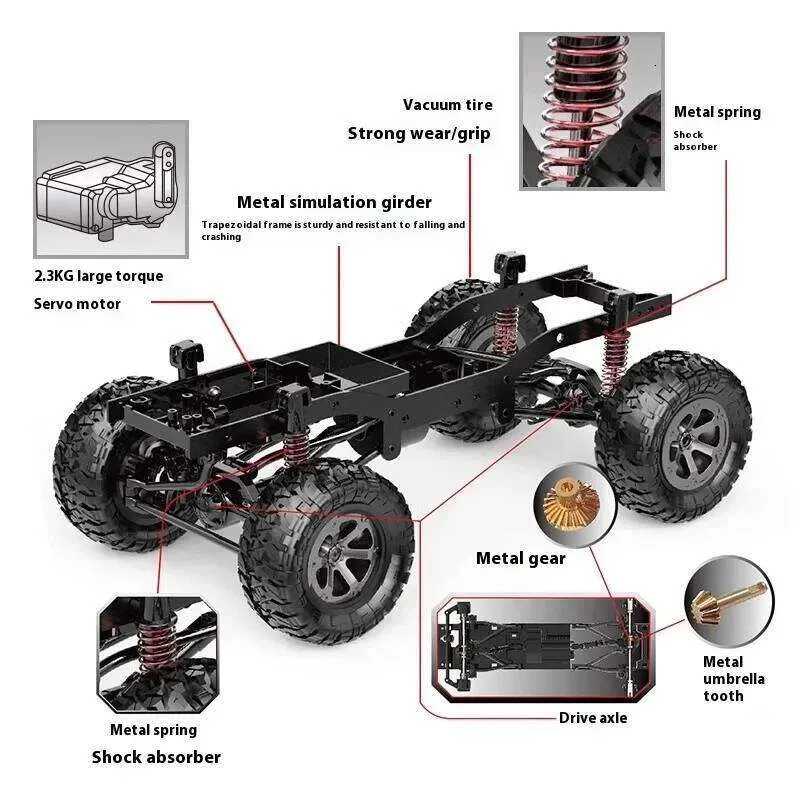 WLtoys 104311 1/10 4WD RC Fuoristrada HA CONDOTTO LA Luce 2.4G Telecomando Auto Da Arrampicata Modello di Auto Giocattolo per Adulti  26