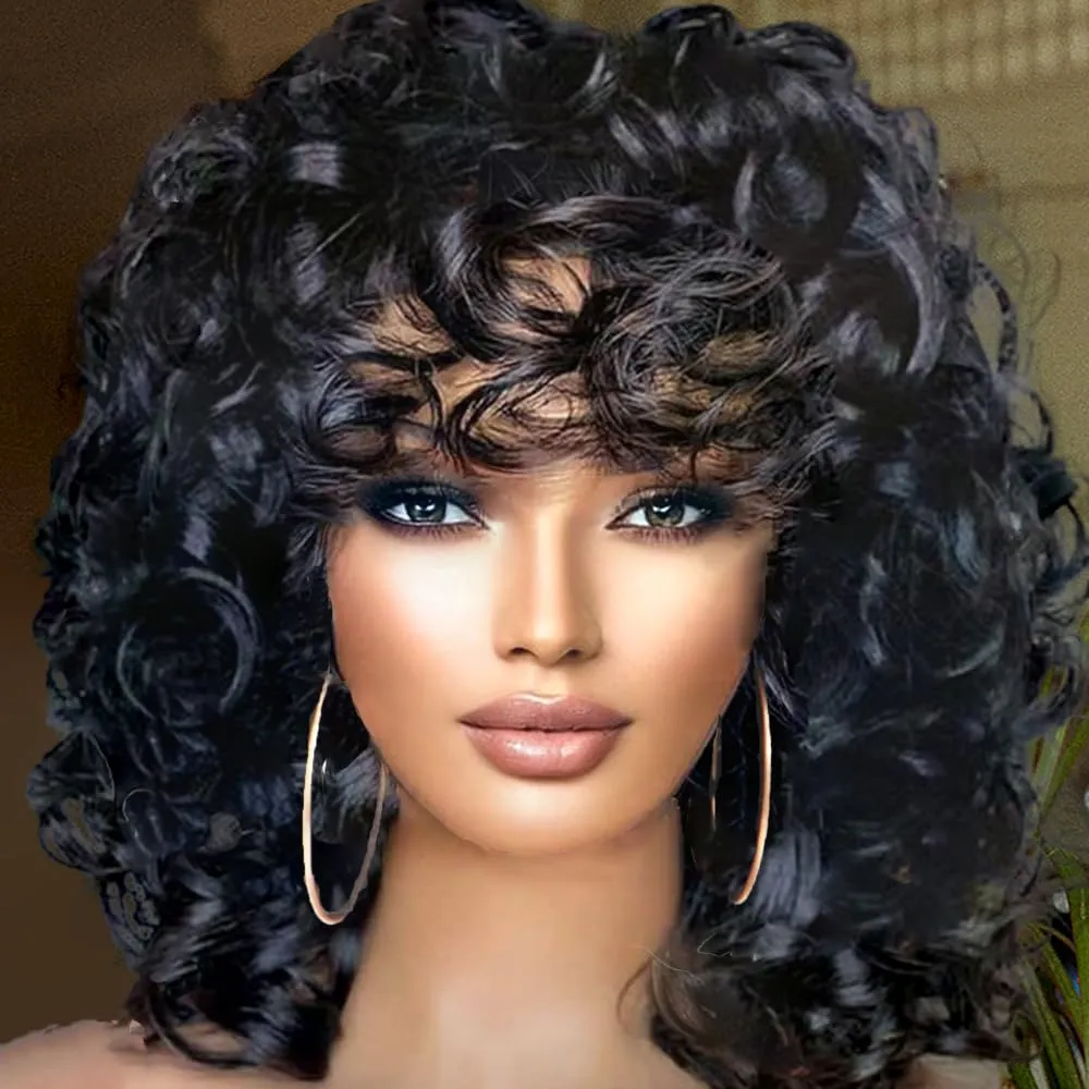 Short Curly Wigs For Black Women 14 Inch Afro Big... From  display picture 2