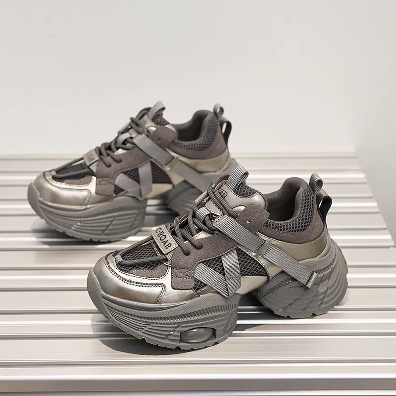 Sneakers chunky da donna leggere con suola alta per altezza_voghion.com