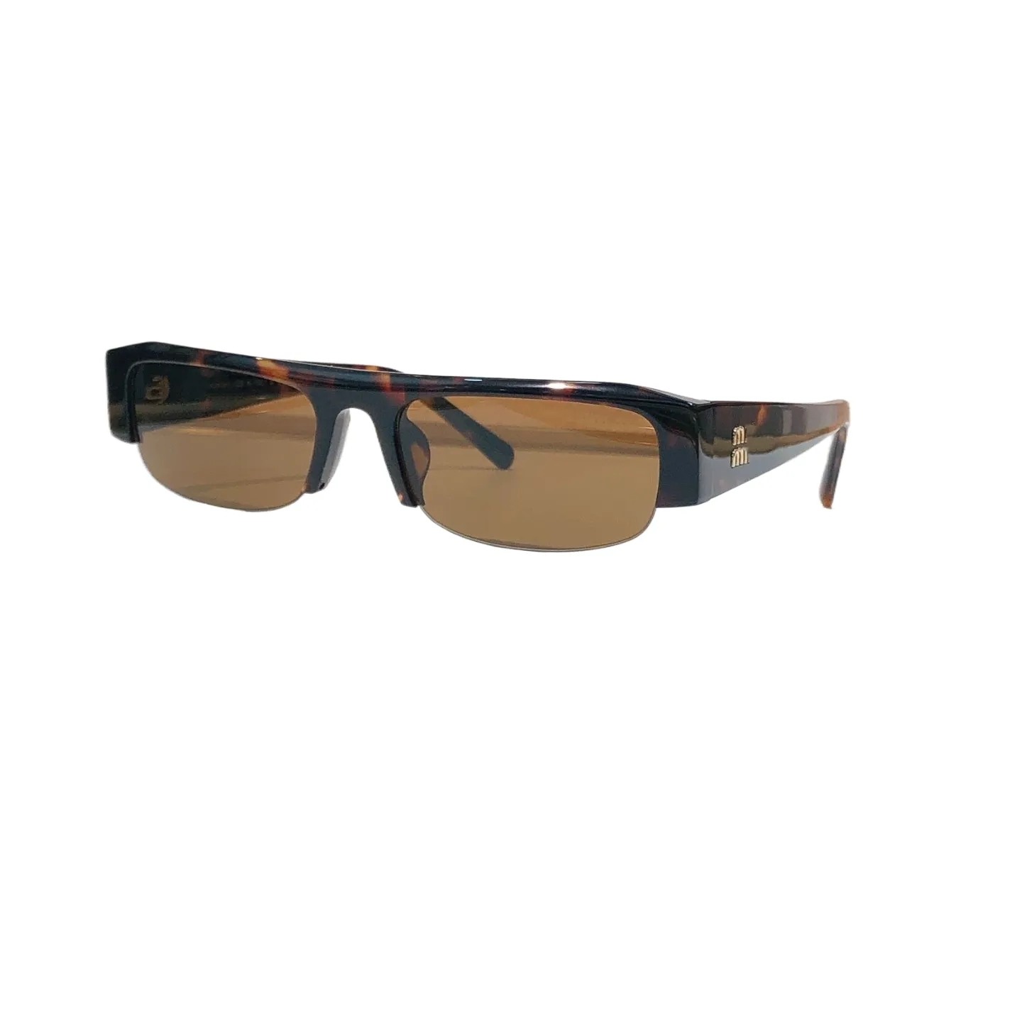 Luxury Women Metal Curved Sunglasses with UV400 Polarized PC 