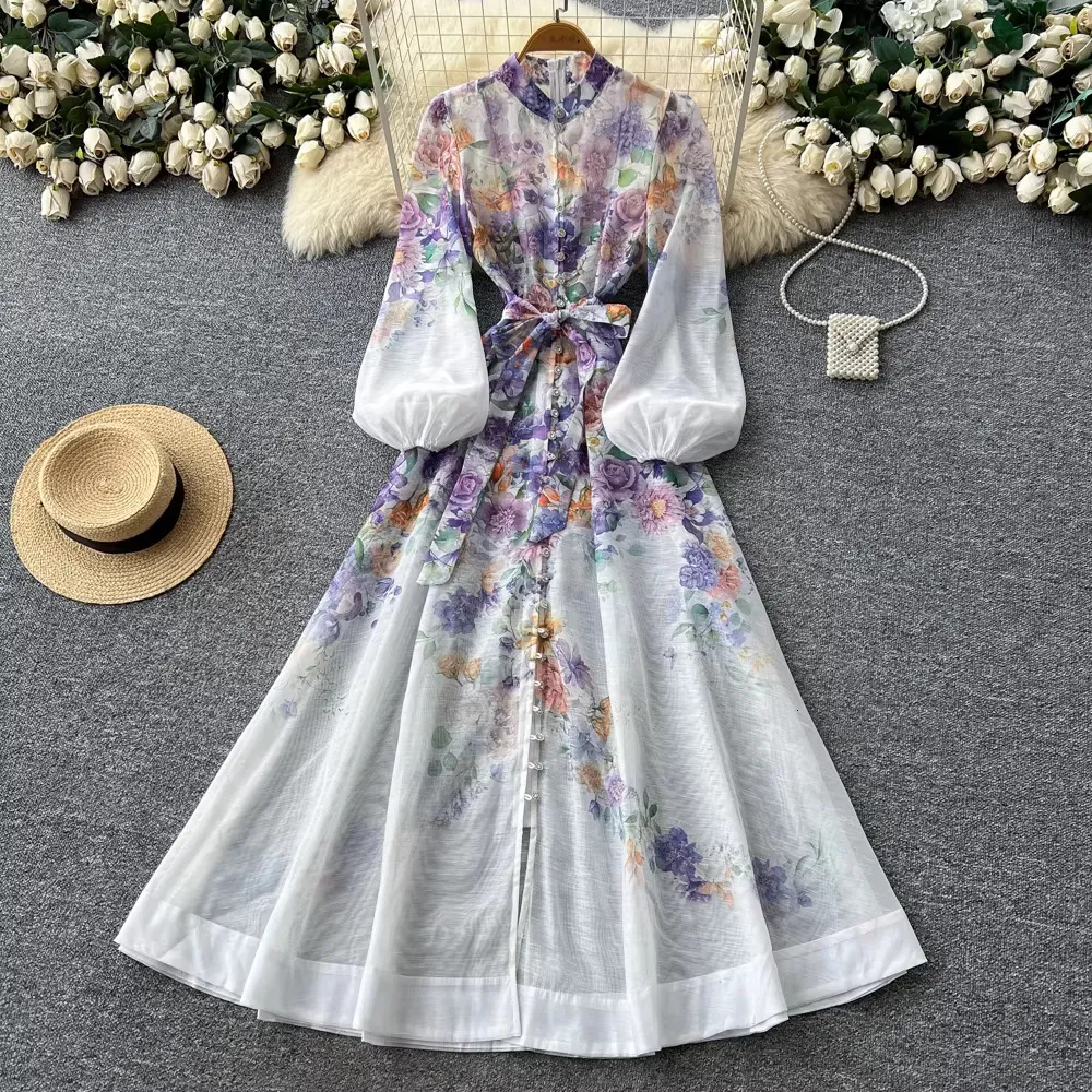 floral printed dress women Black Wrap with Half-Wheel Line Design Allover mixed floral print Style:SP2622 Plus Size Wedding Dress She