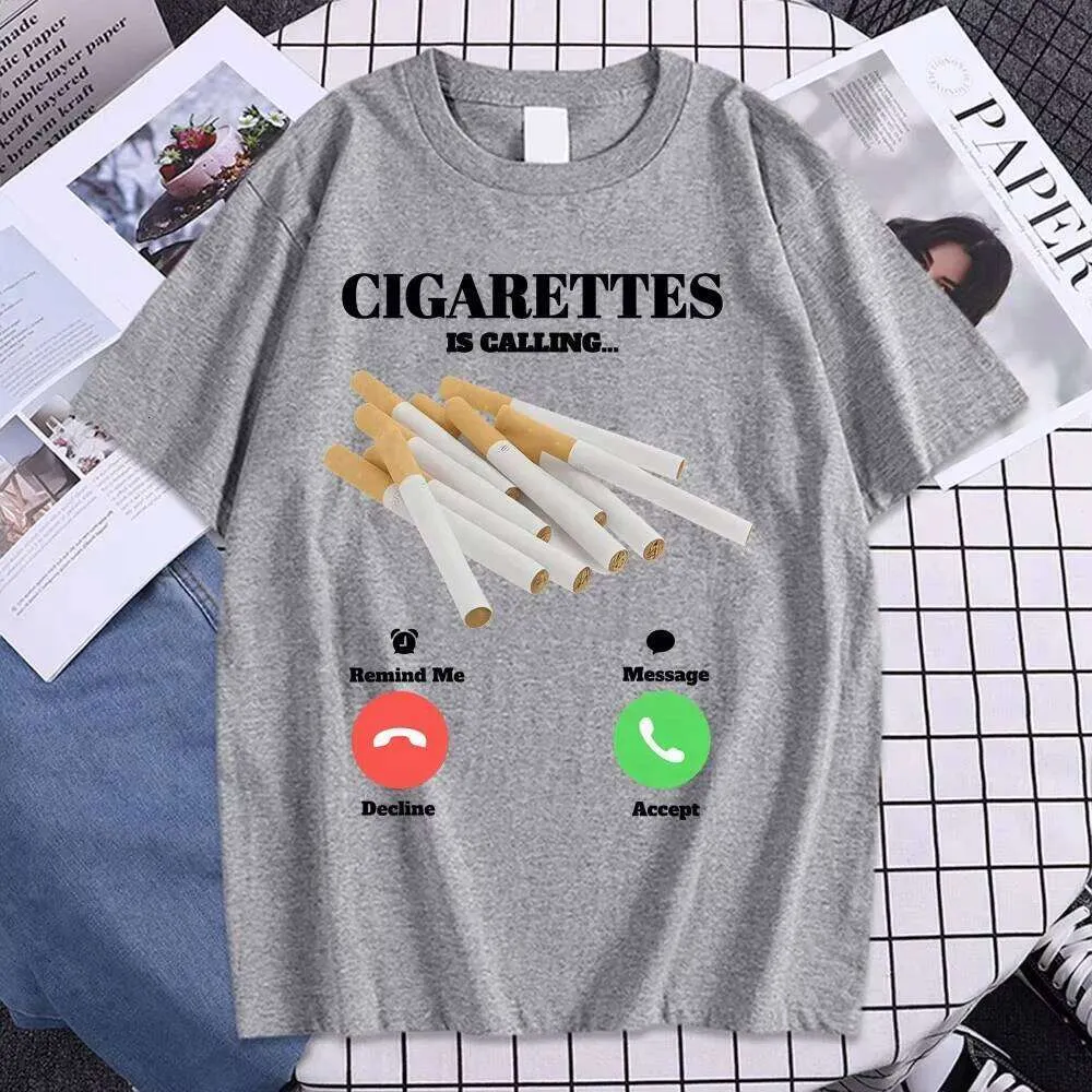 cigarette is calling meme Cigarettes Is Calling T Funny Smoker Meme Tee Shirt Fashion Vintage Humor  Short Sleeve Oversized Cotton T-shirts Unisex Q260306