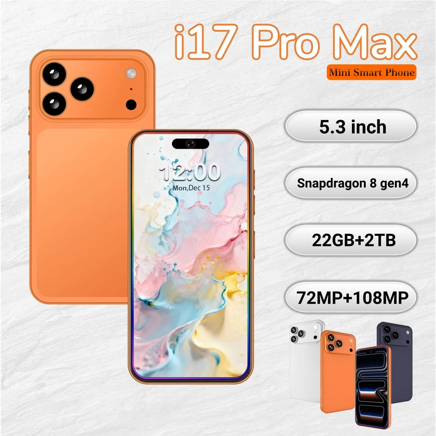 I17Pro Max 7.3 In Smartphone   Snapdragon 8 Elite... 