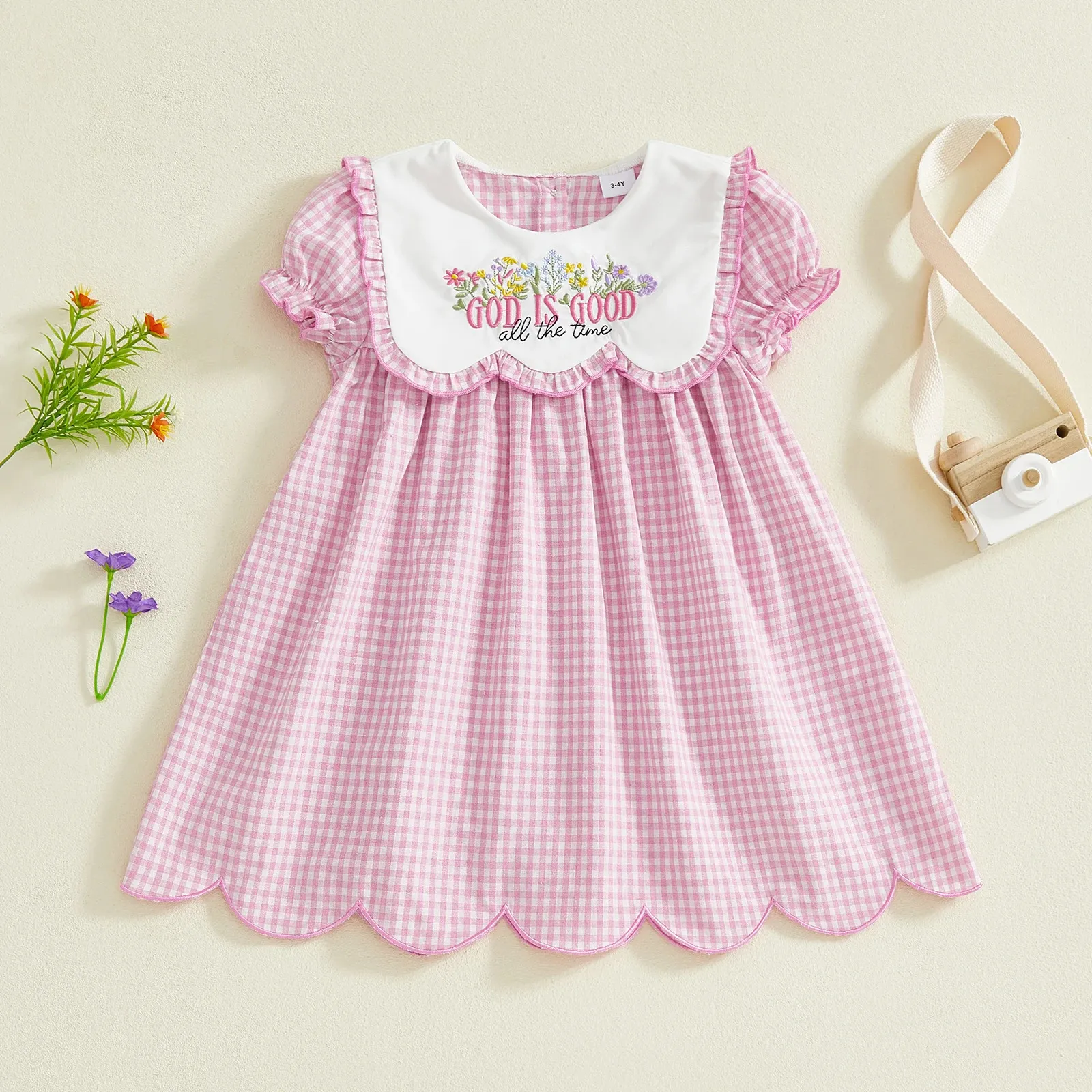 toddler girl easter dress Dresses & Outfits eyelet trim accents on sides and bottom Strasburg Girls Summer Dress, Pink