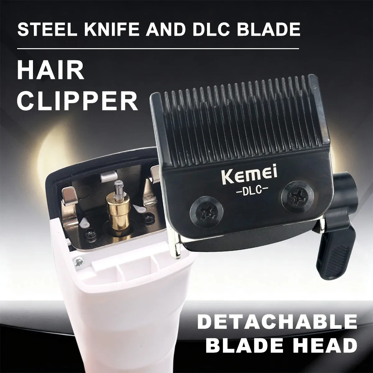 KEMEI KM-1593 Mens Hair Clipper Carbon Blade Brushless Motor