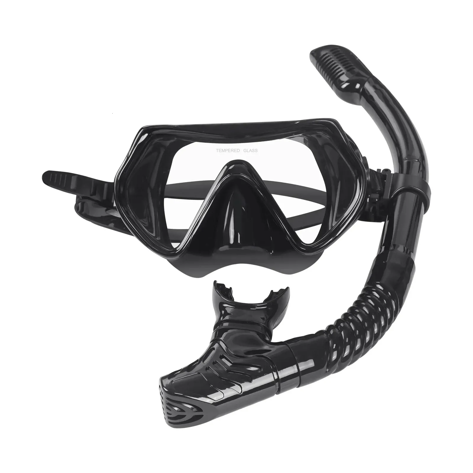Snorkel Mask Panoramic View Swim Dry Top Kit Snorkeling Gear Adults ...