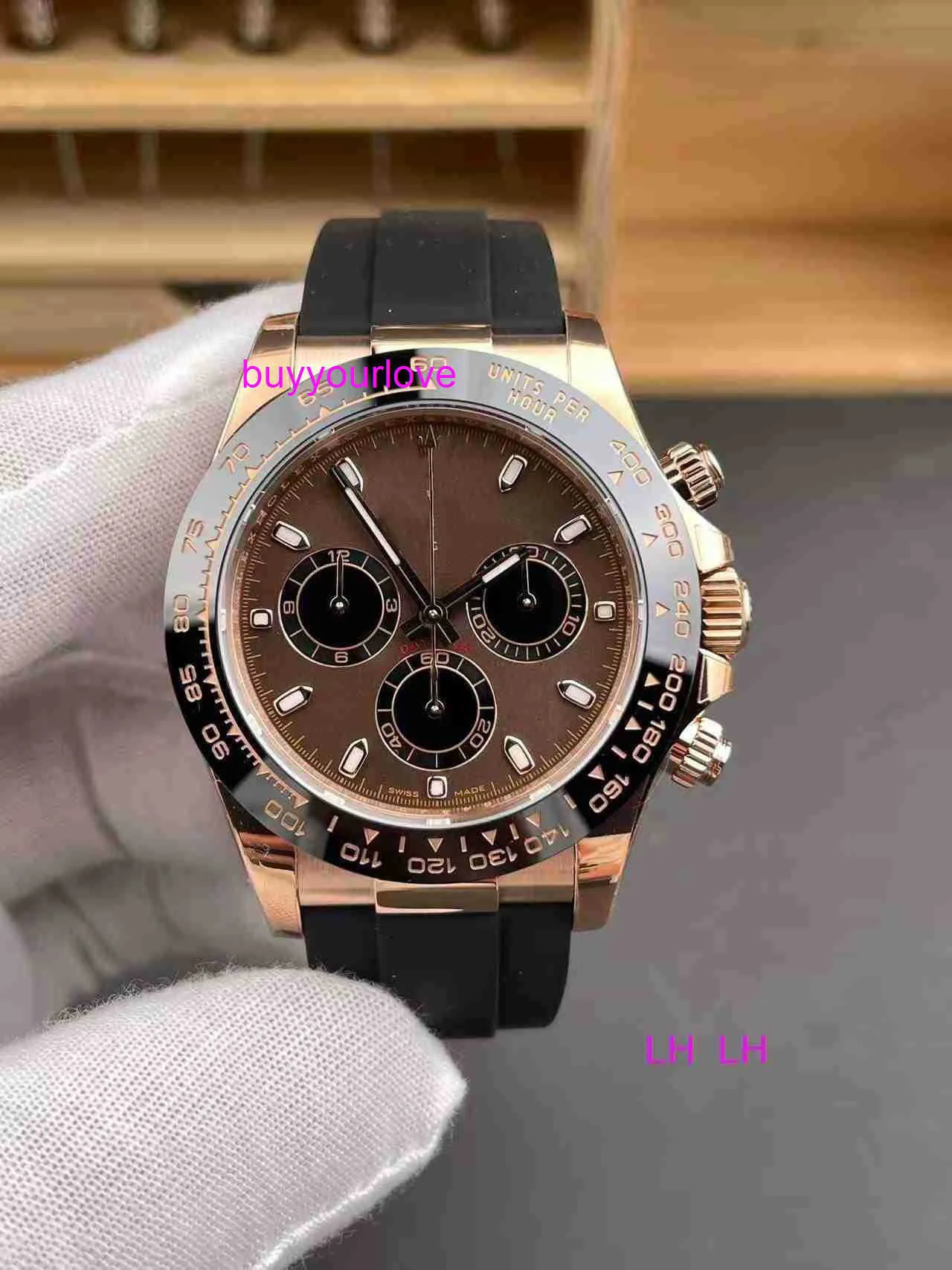 Men's Chronograph Watch 40mm Dial Mechanical Hand-Winding Natural ...