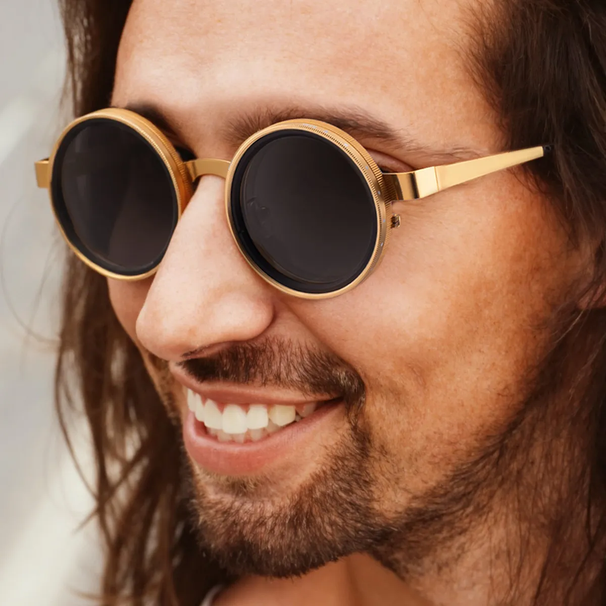 Vintage Round Polarized Sunglasses for Men & Women | UV400 Protection, Stylish Amazon.com: RONSOU Steampunk Round Sunglasses for Men Women  main image 4
