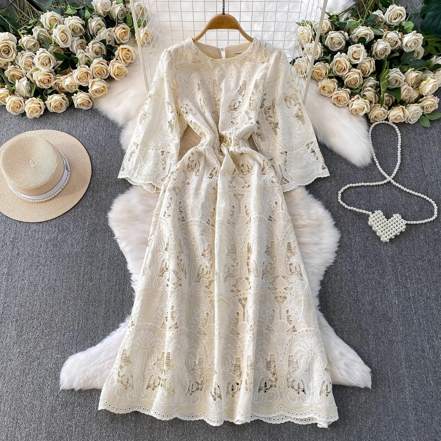 what to wear with denim pinafore dress a family holiday YGroup_emmie_lou_dress Coco Brown Long Dress SKU:01.33.2484