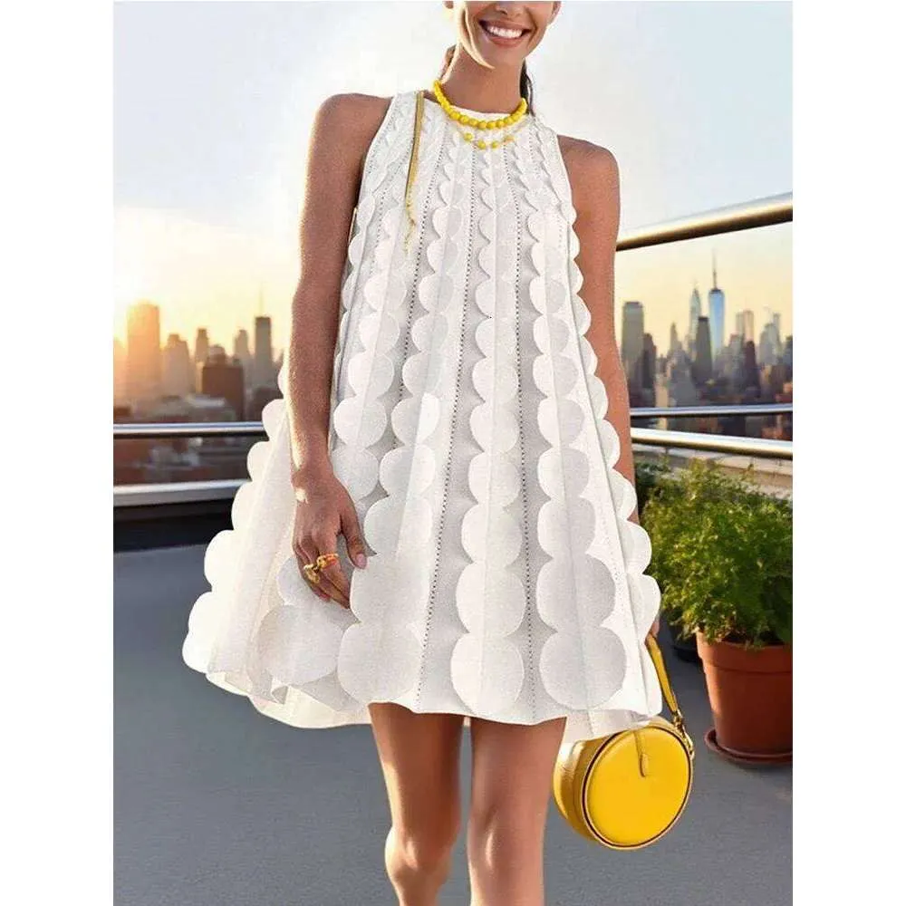 party dress loose fit Women's Midi Dress Shift Dress Cocktail Dress Elegant Modern Evening Party  Wedding Loose Fit Plain Half Sleeve Crew Neck White Summer Spring 2026