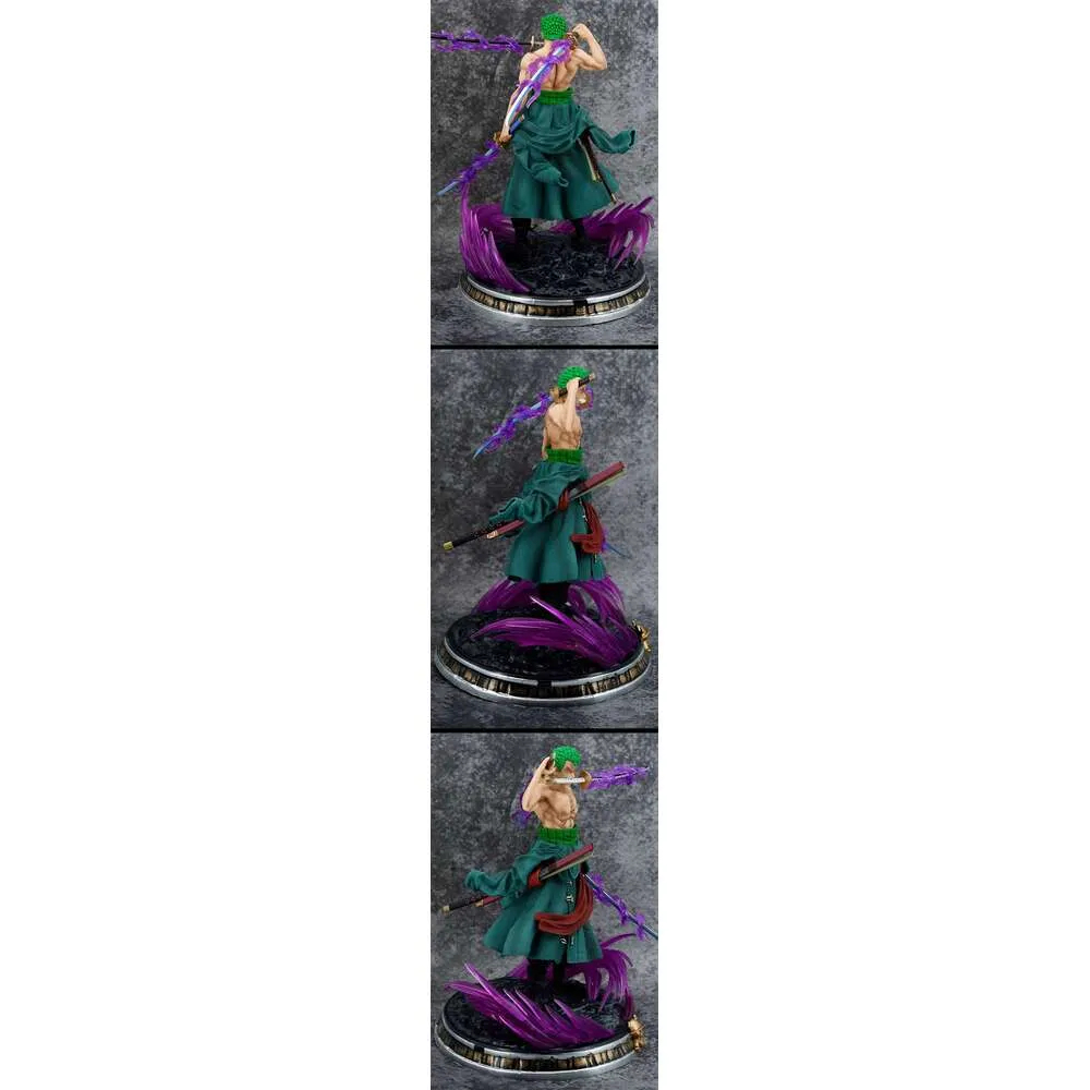 One Piece Anime Bath Blood Roronoa Zoro PVC Action Black Figure 21cm ...