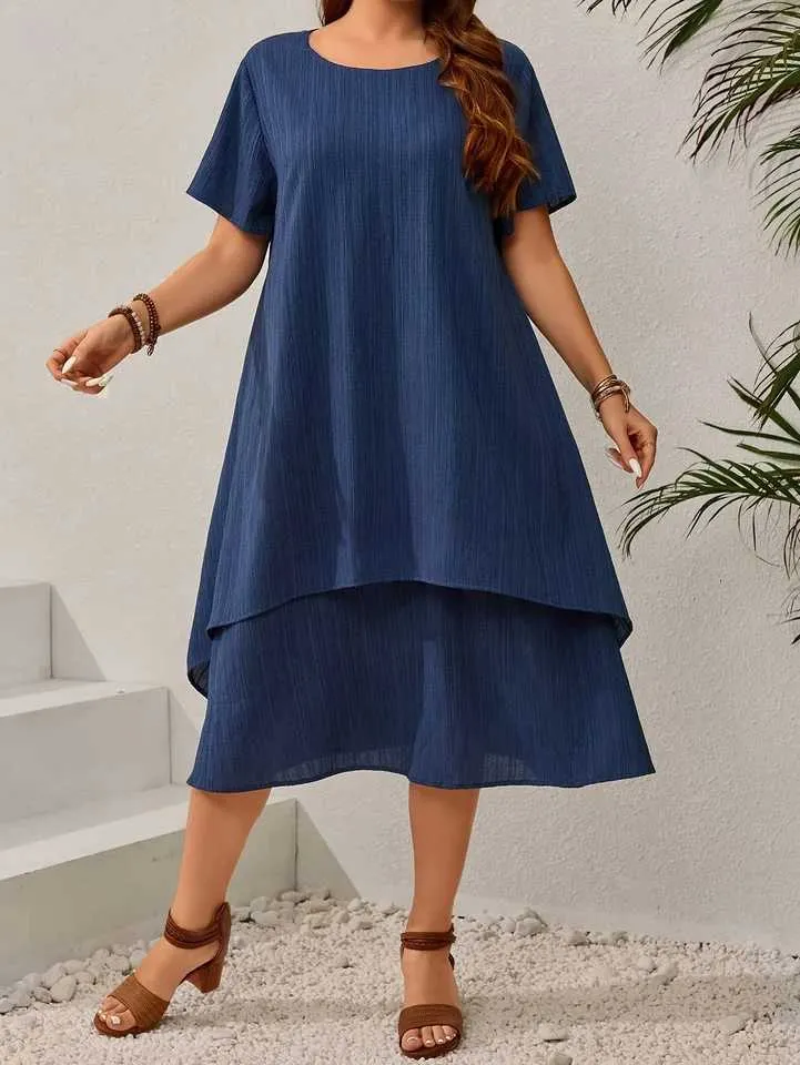 navy blue plus size summer dress Luxe: Ultimate Embellishment Women's Luxe Plus Size Curve Navy Blue Sequin Sweetheart Ruffle Maxi Dress Size 14