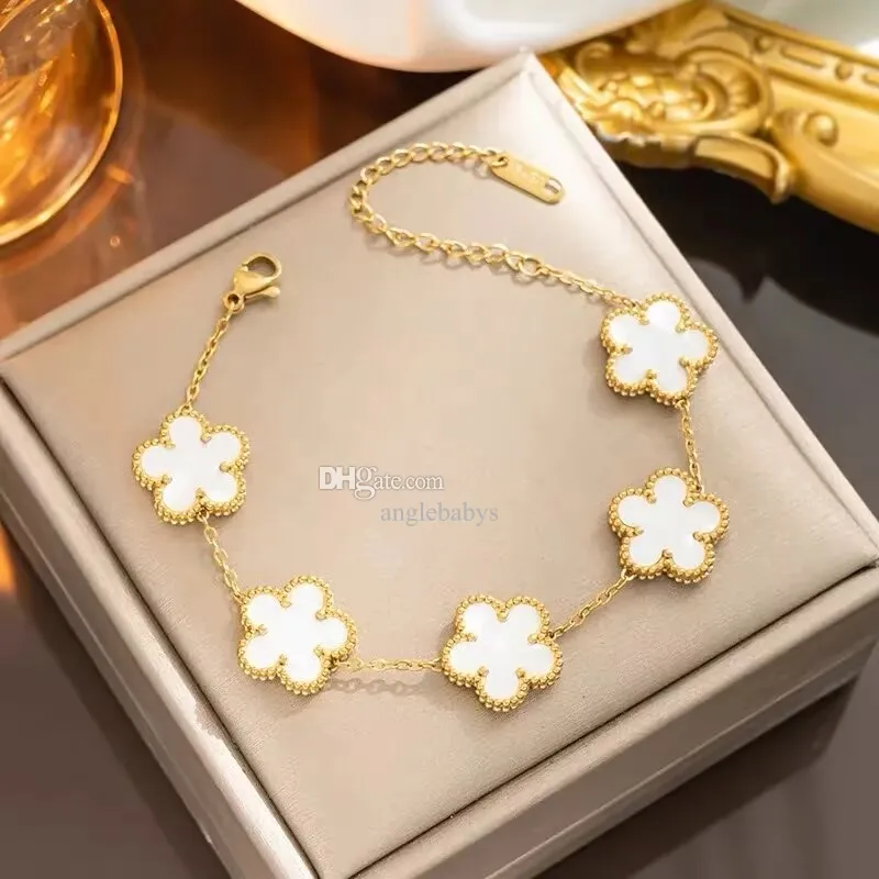 Designer Lucky Bracelet Gold Clover Hollow Charm ... From Anglebabys ...