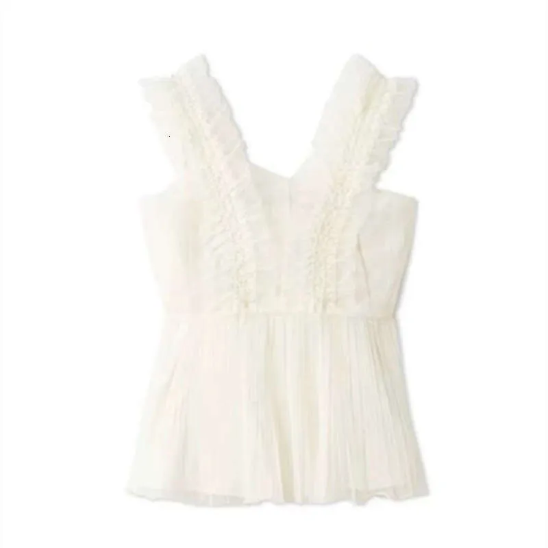Cute Ruffle Transparent Chic Transparent Ruffle Strap Chiffon Ruffle Top For Women Spring ...