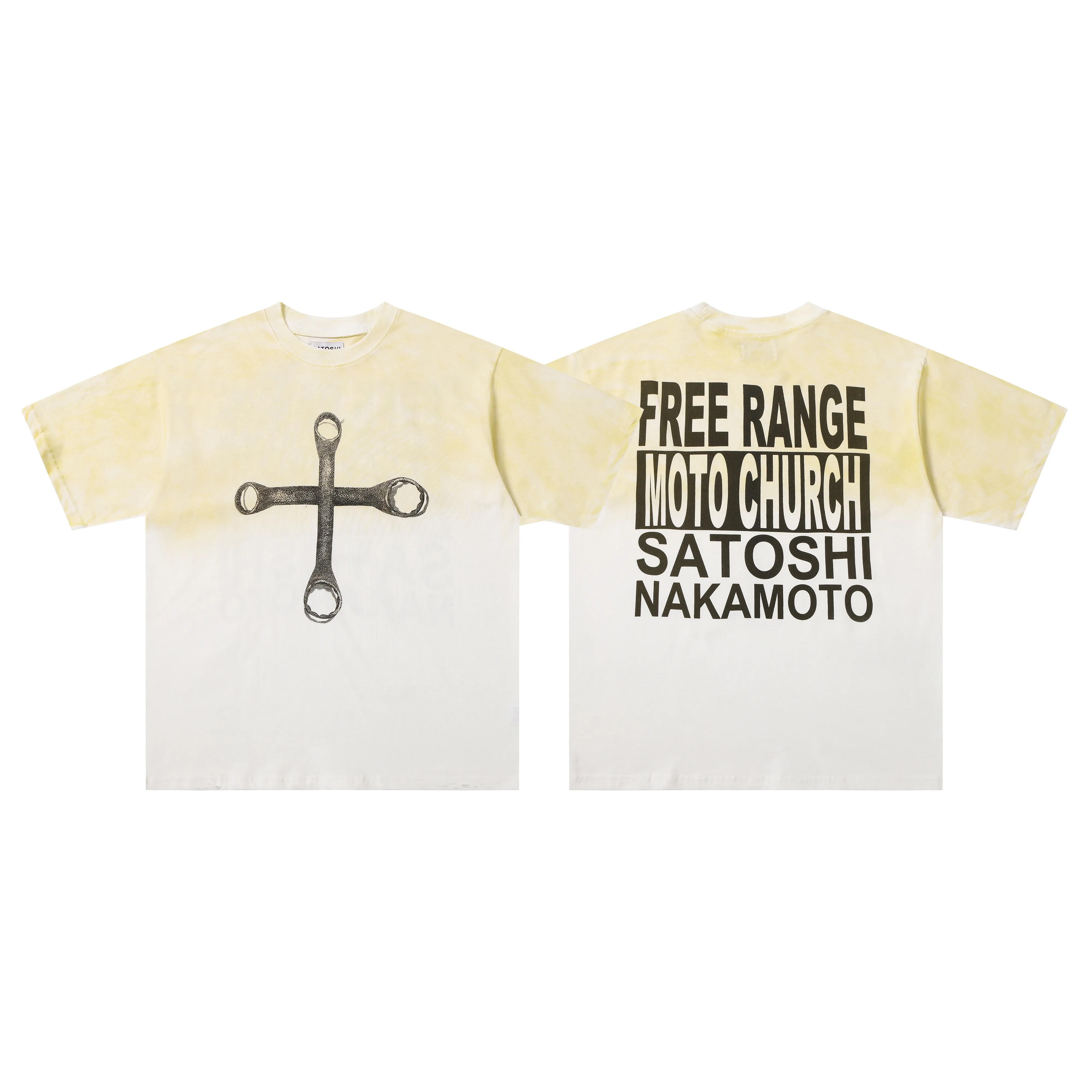 熱い販売サトシ中本 Tシャツサトシシャツデザイナーメンズシャツ Y2k 