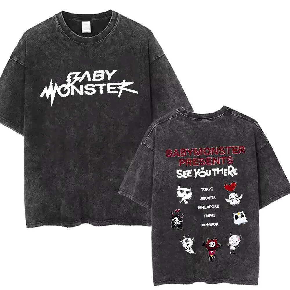 Babymonster Washed Vintage T Shirt Hello Monsters From 4,8