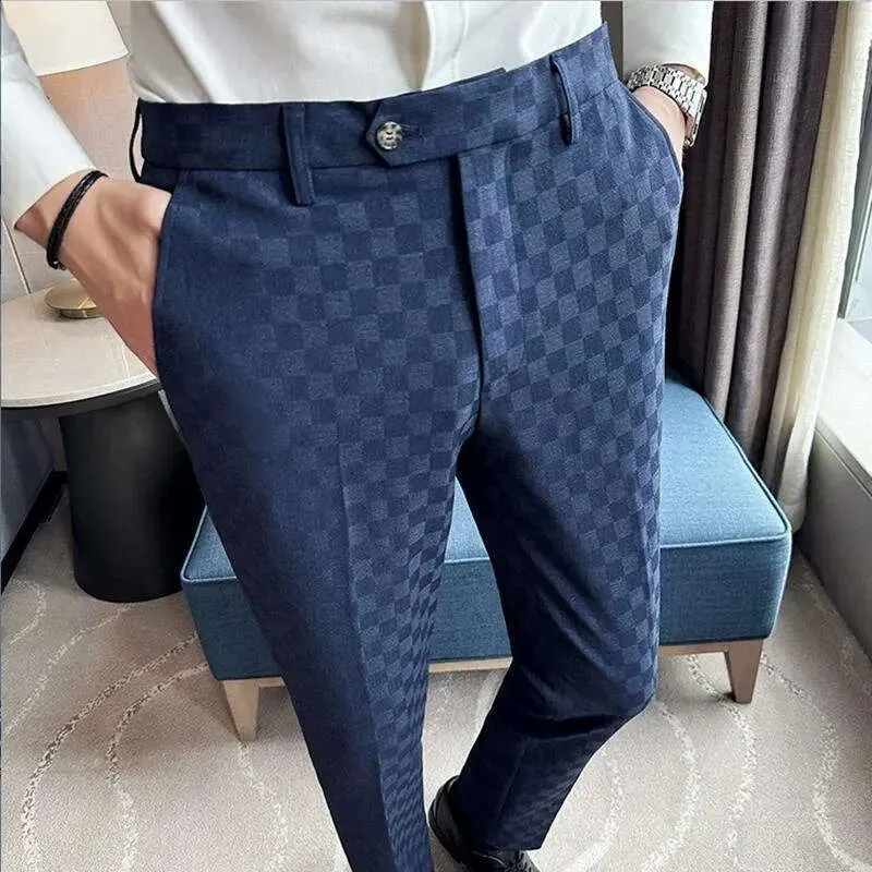 mens plaid dress pants slim fit Calvin Klein Slim Fit Suit Pants, Dark Grey/Blue Plaid - Gray