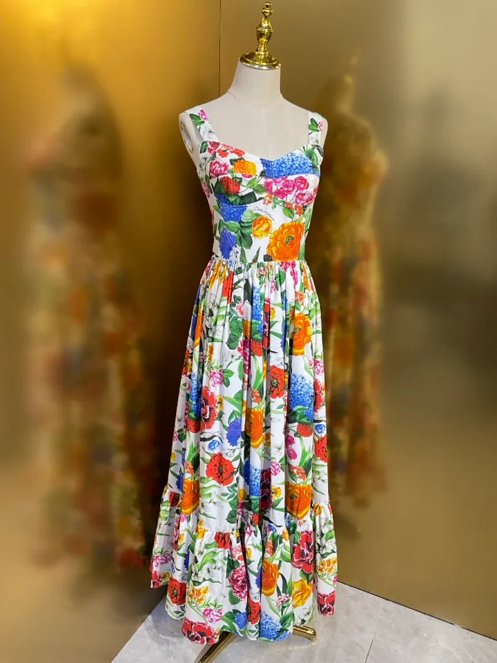 maxi beautiful casual dresses for ladies Floral Print Cotton Flower Dress Women ... From Yolowear, Rs.9,355.9 In Bulk casual long dress