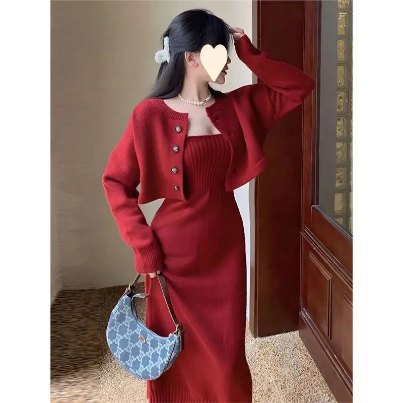 red sweater dress outfit Feeling The Love Embellished Dress, X-Large - The Mint Julep Boutique Long sleeves Early Spring Womens Outfit Set