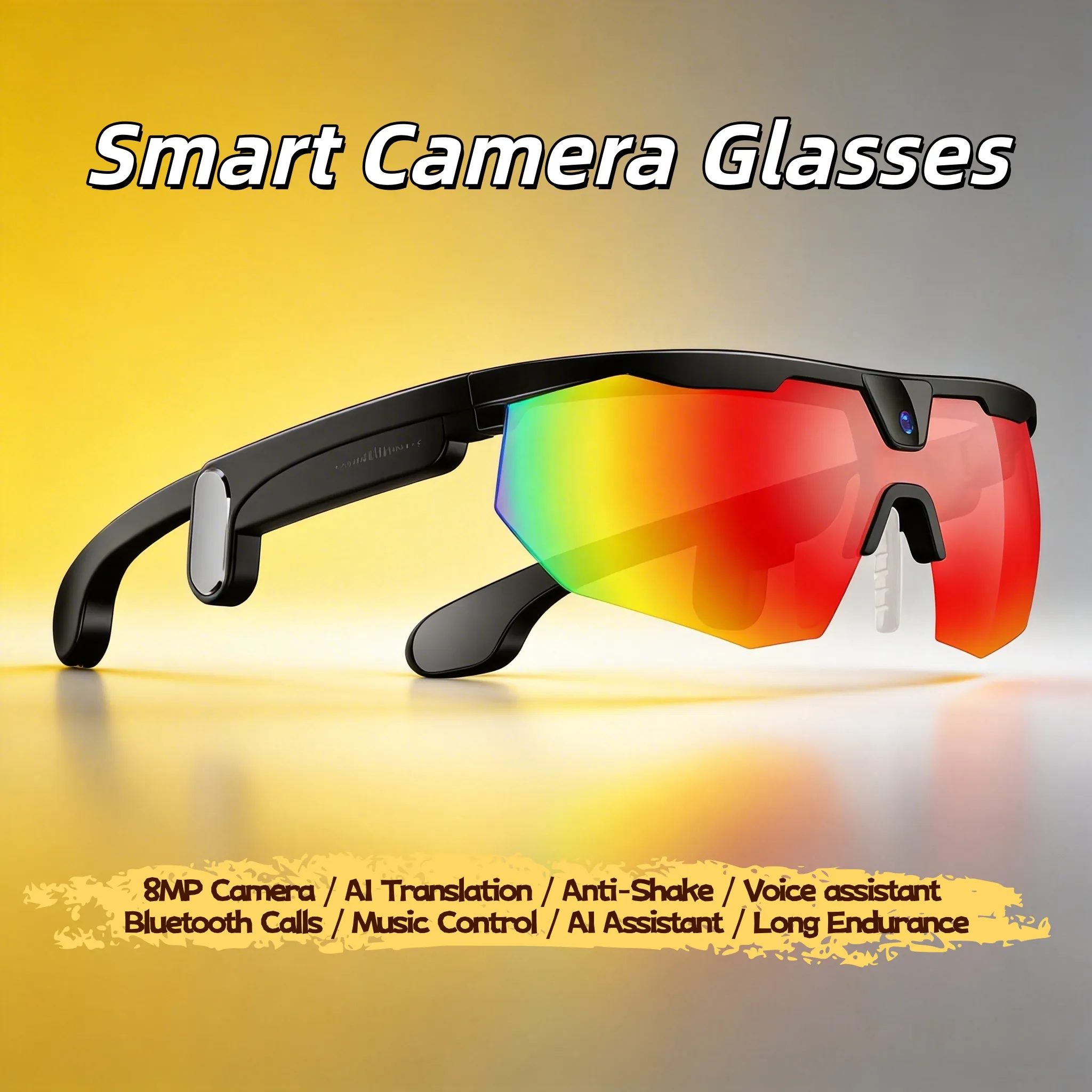 Lunettes Légères Design Lunettes Intelligentes AI Avec Caméra 20MP - Traduction En Temps Réel, Enregistrement Vidéo 1080p, Bluetooth Vital Smart Glasses Amazon
