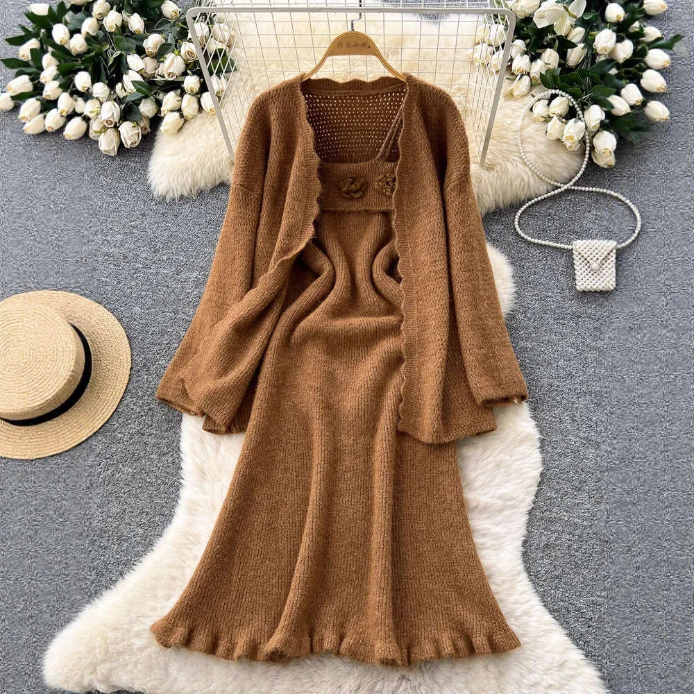 winter dress with belt Jumper Dress With Belt