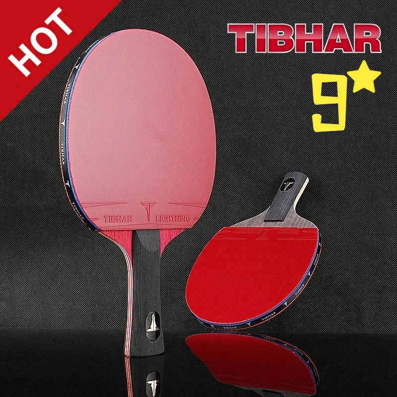 Tt Racket Pimple TIBHAR 9star Table Tennis Racket 6.3 × 6 in Sticky Rubber Pimples-in ...