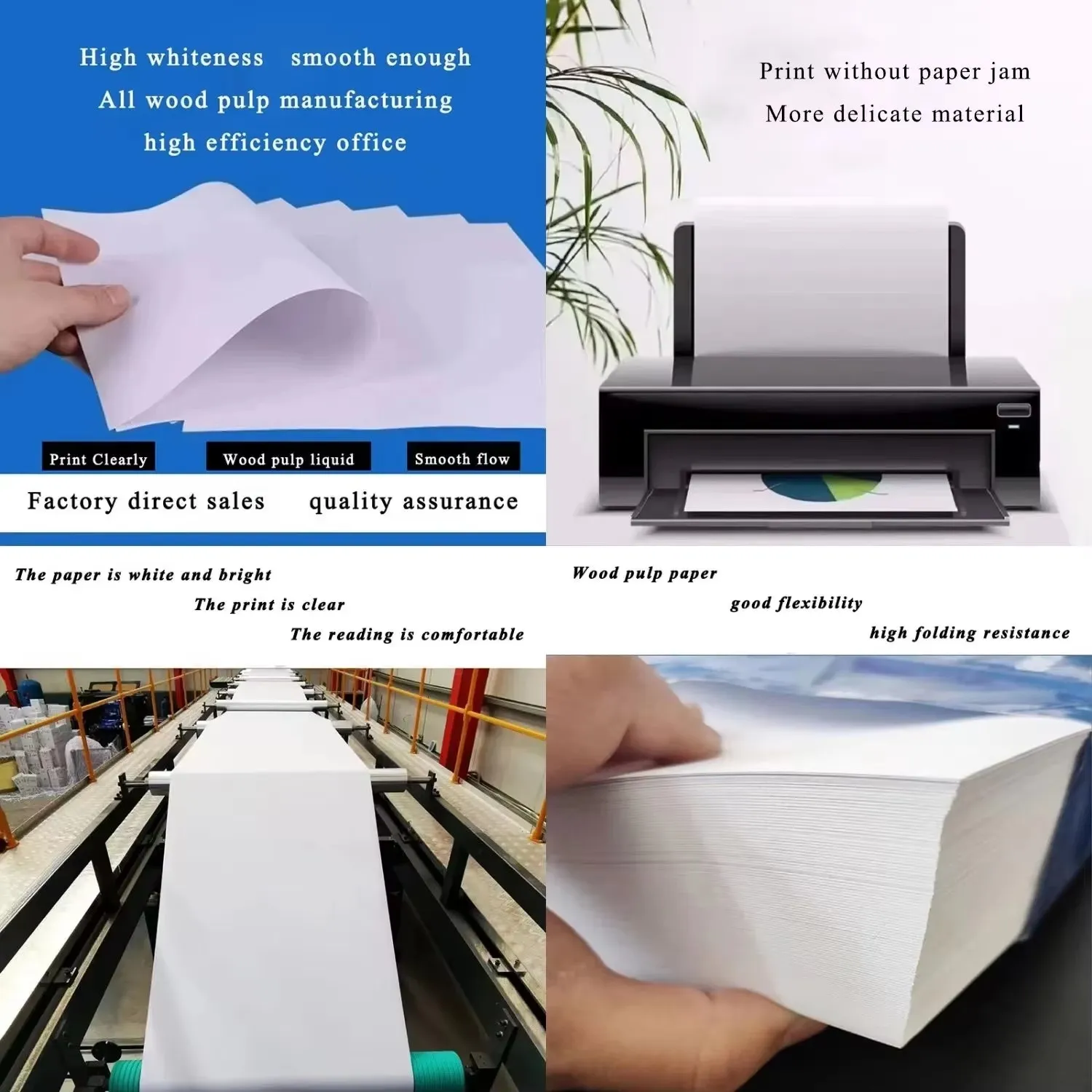 100% Virgin Wood Pulp 80gsm A4 Printing Paper Hard Copy Bond Print ...