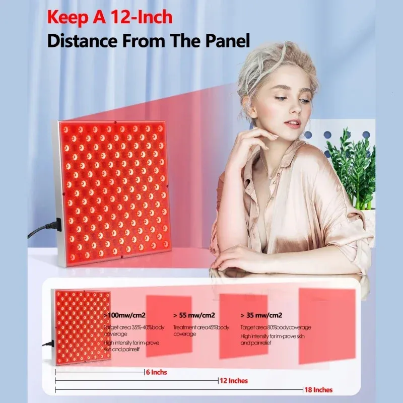 LED Red Light Therapy Panel Lamp for Facial Aging Skin Care and Body ...