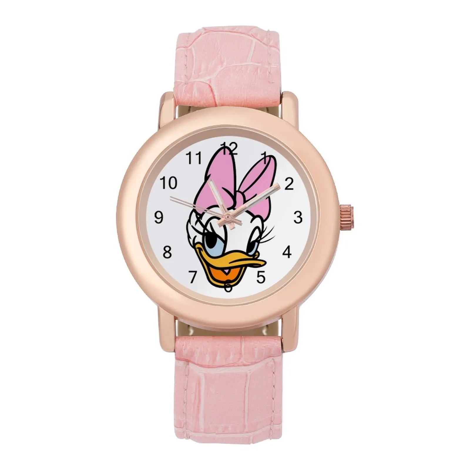 Daisy Duck Watches Women Girls Leather Strap Disney Cartoon 
